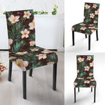 Tropical Frangipani Flower Print Dining Chair Slipcover