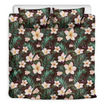 Tropical Frangipani Flower Print Duvet Cover Bedding Set