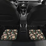 Tropical Frangipani Flower Print Front and Back Car Floor Mats