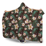 Tropical Frangipani Flower Print Hooded Blanket