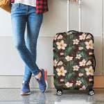 Tropical Frangipani Flower Print Luggage Cover
