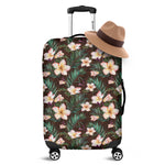 Tropical Frangipani Flower Print Luggage Cover