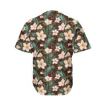 Tropical Frangipani Flower Print Men's Baseball Jersey