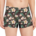 Tropical Frangipani Flower Print Men's Boxer Briefs