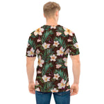 Tropical Frangipani Flower Print Men's T-Shirt
