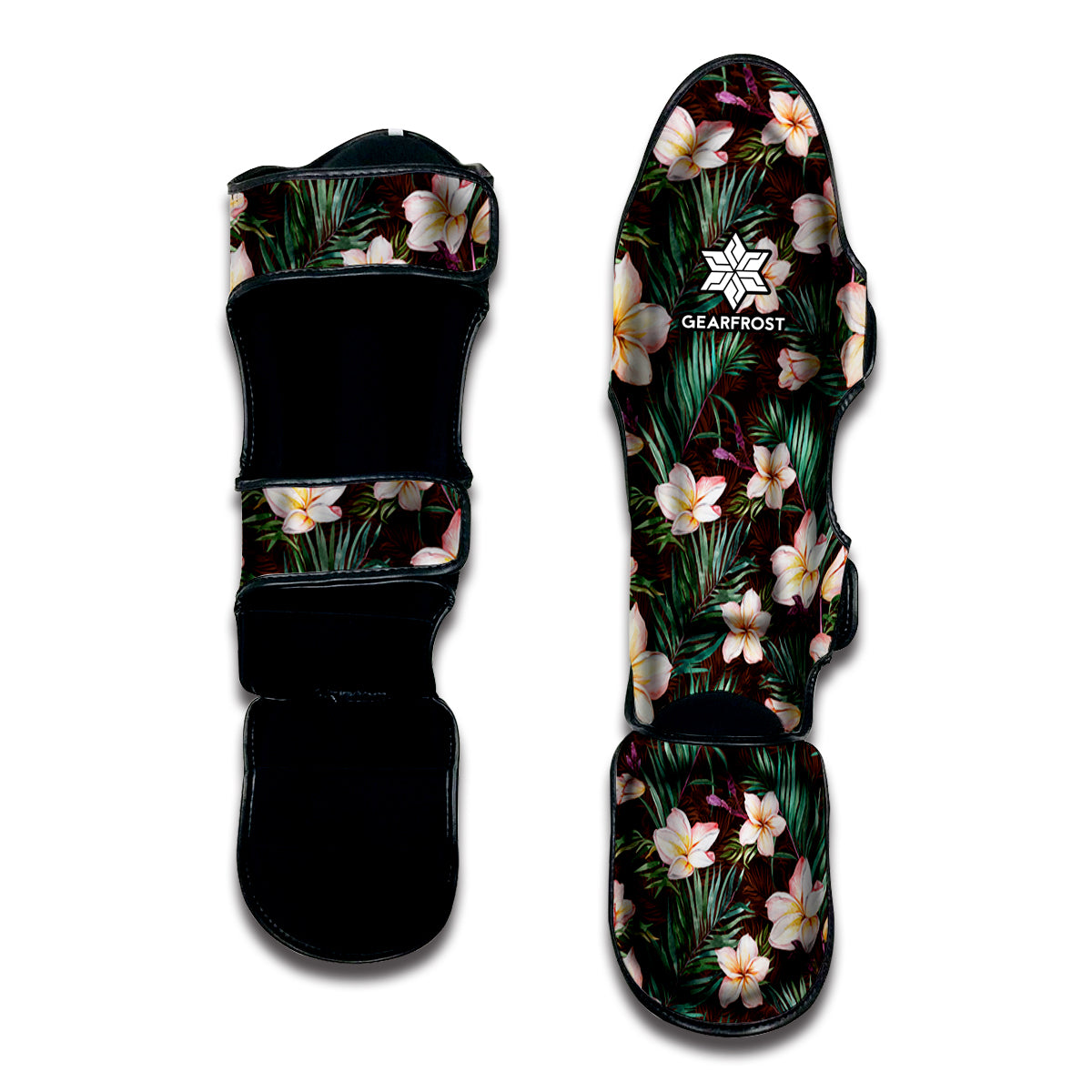 Tropical Frangipani Flower Print Muay Thai Shin Guard