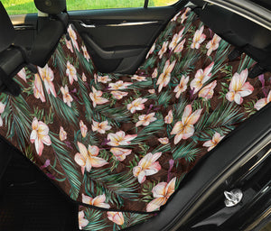 Tropical Frangipani Flower Print Pet Car Back Seat Cover