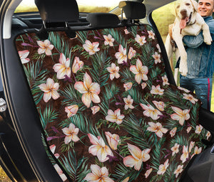 Tropical Frangipani Flower Print Pet Car Back Seat Cover