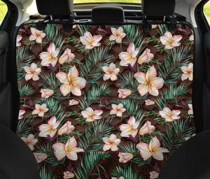 Tropical Frangipani Flower Print Pet Car Back Seat Cover