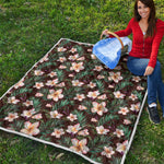 Tropical Frangipani Flower Print Quilt
