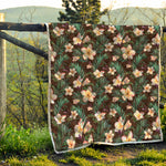 Tropical Frangipani Flower Print Quilt