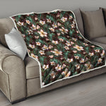 Tropical Frangipani Flower Print Quilt