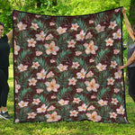 Tropical Frangipani Flower Print Quilt