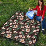 Tropical Frangipani Flower Print Quilt