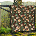 Tropical Frangipani Flower Print Quilt