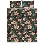 Tropical Frangipani Flower Print Quilt Bed Set