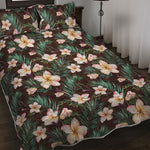 Tropical Frangipani Flower Print Quilt Bed Set