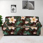 Tropical Frangipani Flower Print Sofa Cover