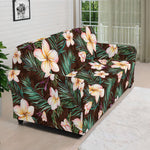 Tropical Frangipani Flower Print Sofa Cover