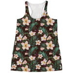 Tropical Frangipani Flower Print Women's Racerback Tank Top