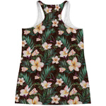 Tropical Frangipani Flower Print Women's Racerback Tank Top
