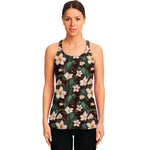 Tropical Frangipani Flower Print Women's Racerback Tank Top
