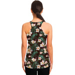 Tropical Frangipani Flower Print Women's Racerback Tank Top