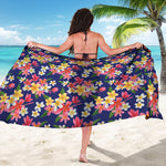 Tropical Frangipani Plumeria Print Beach Sarong Wrap