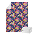 Tropical Frangipani Plumeria Print Blanket