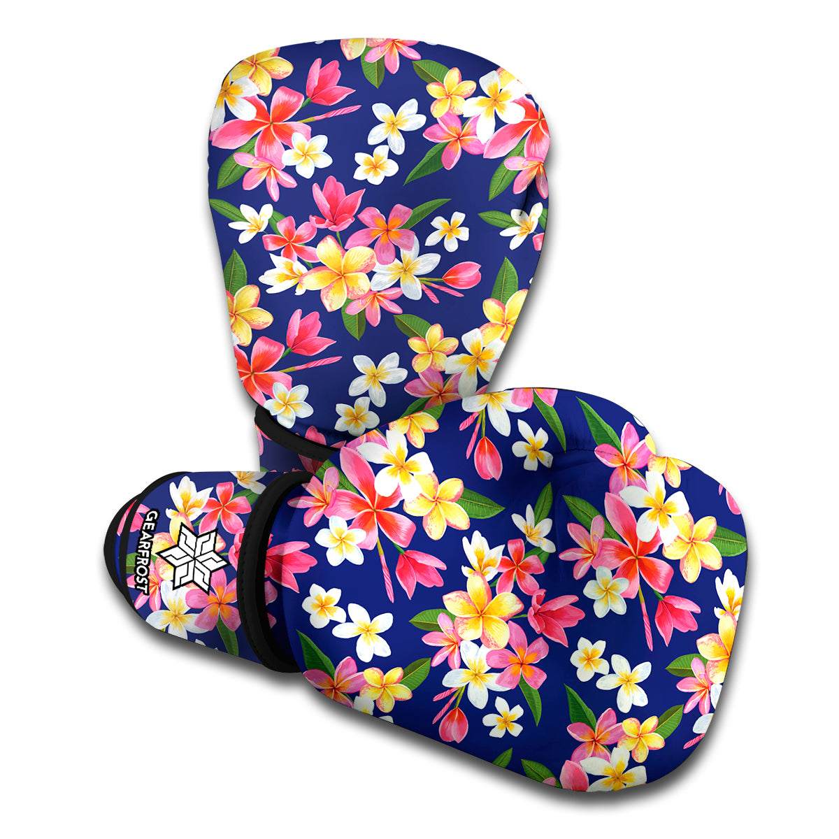 Tropical Frangipani Plumeria Print Boxing Gloves