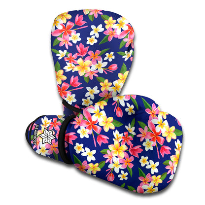 Tropical Frangipani Plumeria Print Boxing Gloves