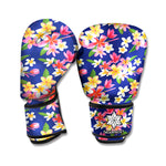 Tropical Frangipani Plumeria Print Boxing Gloves