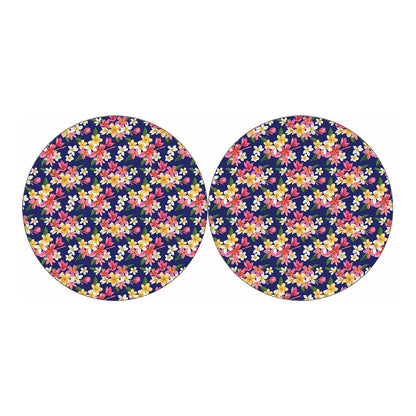 Tropical Frangipani Plumeria Print Car Coasters