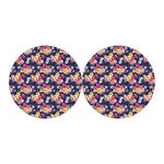 Tropical Frangipani Plumeria Print Car Coasters