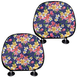 Tropical Frangipani Plumeria Print Car Headrest Covers