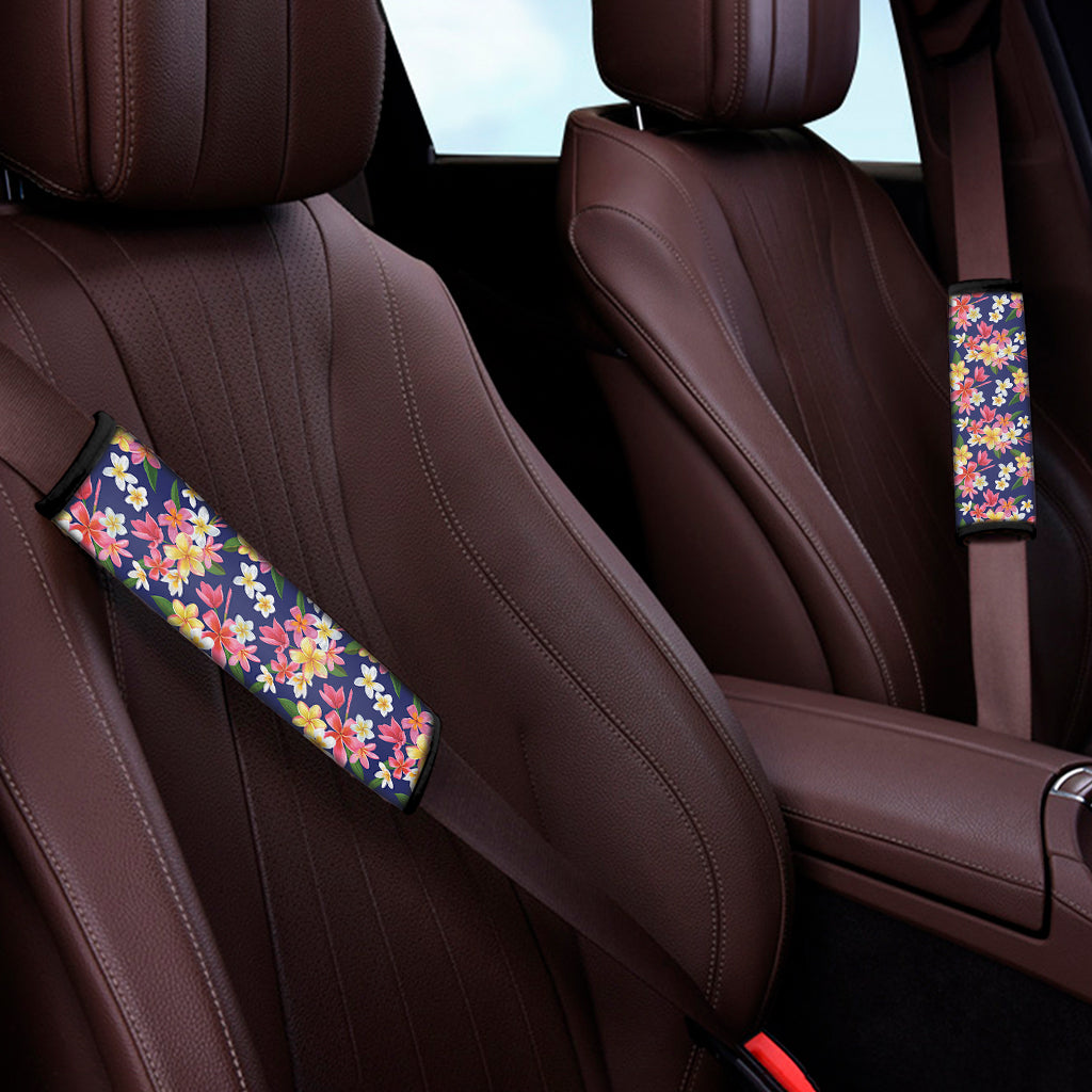 Tropical Frangipani Plumeria Print Car Seat Belt Covers