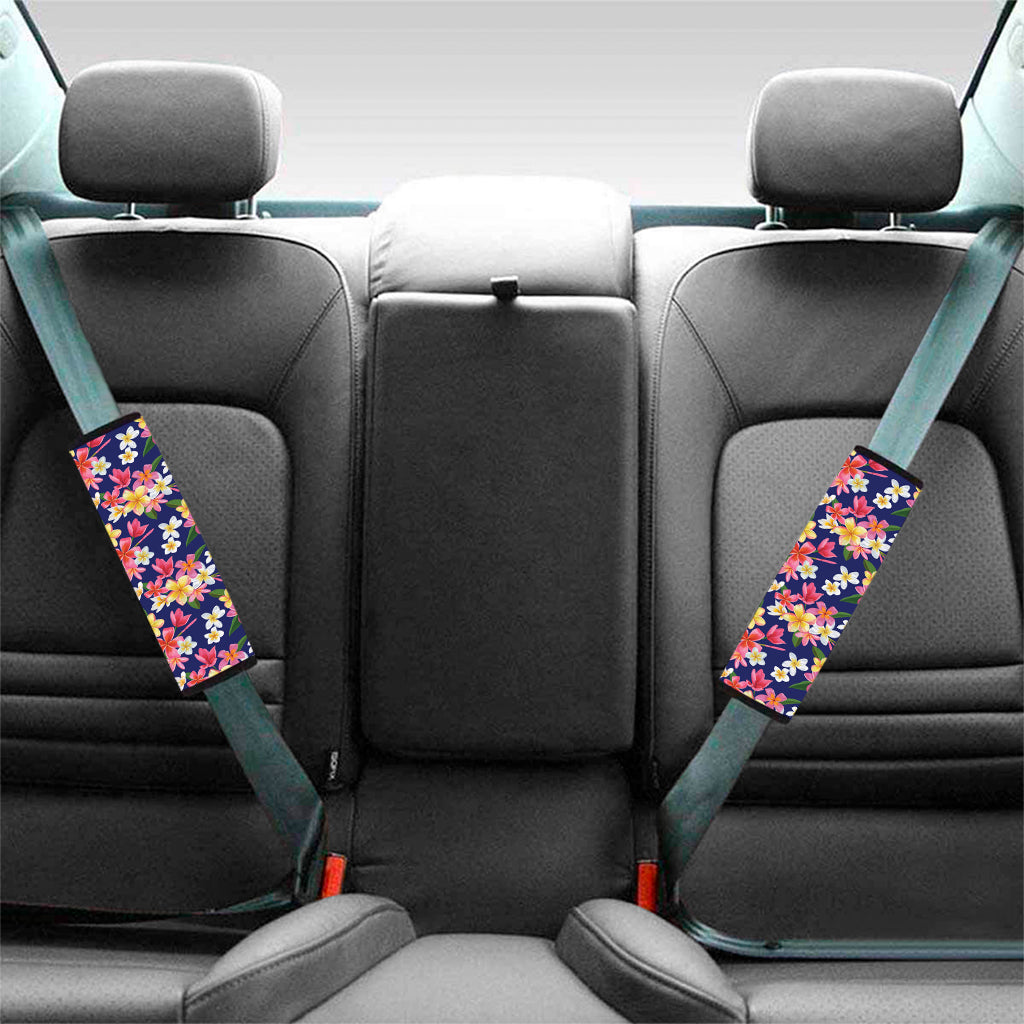 Tropical Frangipani Plumeria Print Car Seat Belt Covers