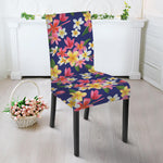 Tropical Frangipani Plumeria Print Dining Chair Slipcover