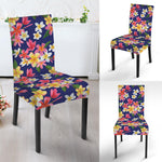Tropical Frangipani Plumeria Print Dining Chair Slipcover