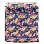Tropical Frangipani Plumeria Print Duvet Cover Bedding Set