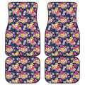 Tropical Frangipani Plumeria Print Front and Back Car Floor Mats