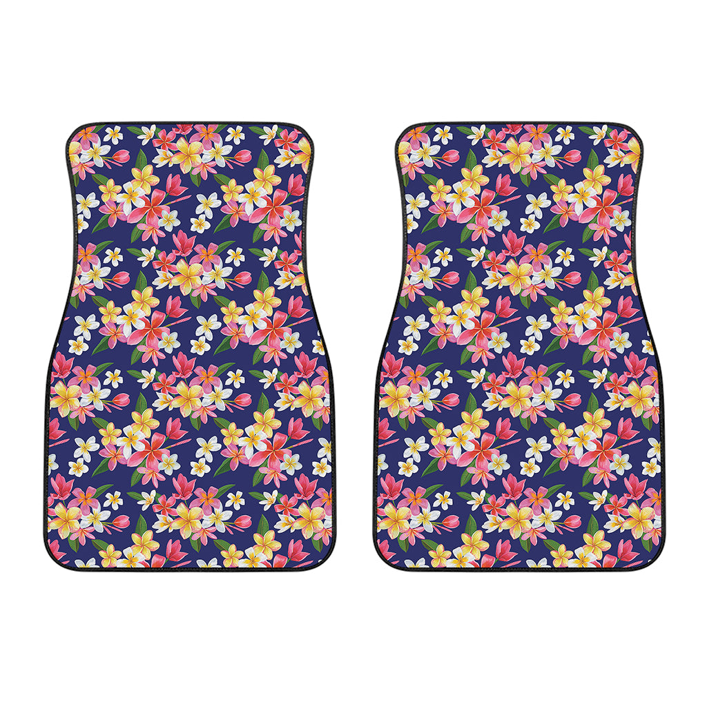 Tropical Frangipani Plumeria Print Front Car Floor Mats
