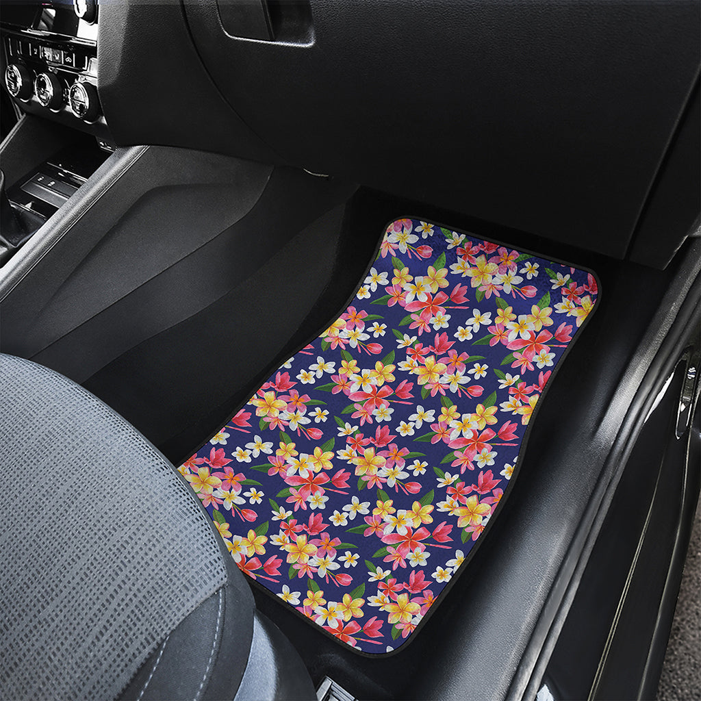 Tropical Frangipani Plumeria Print Front Car Floor Mats