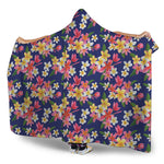 Tropical Frangipani Plumeria Print Hooded Blanket