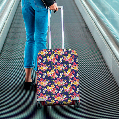 Tropical Frangipani Plumeria Print Luggage Cover
