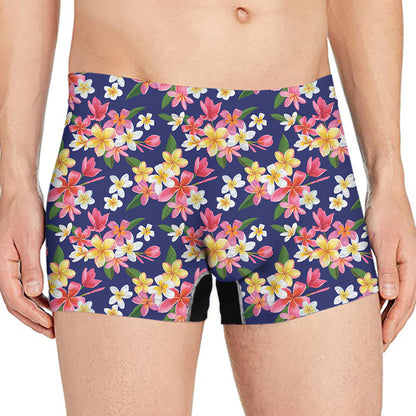 Tropical Frangipani Plumeria Print Men's Boxer Briefs