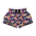 Tropical Frangipani Plumeria Print Muay Thai Boxing Shorts