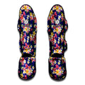 Tropical Frangipani Plumeria Print Muay Thai Shin Guards