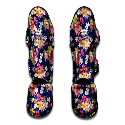 Tropical Frangipani Plumeria Print Muay Thai Shin Guard