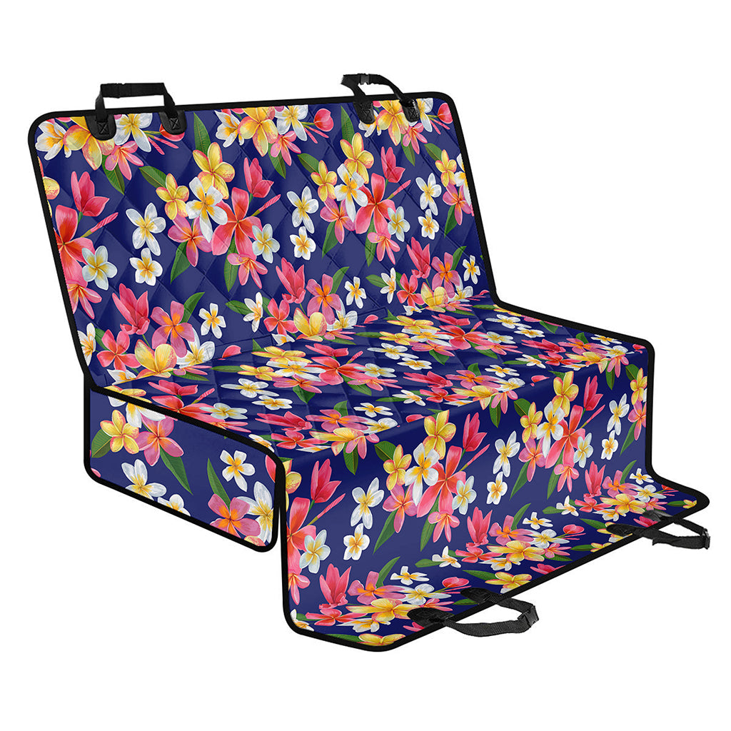Tropical Frangipani Plumeria Print Pet Car Back Seat Cover